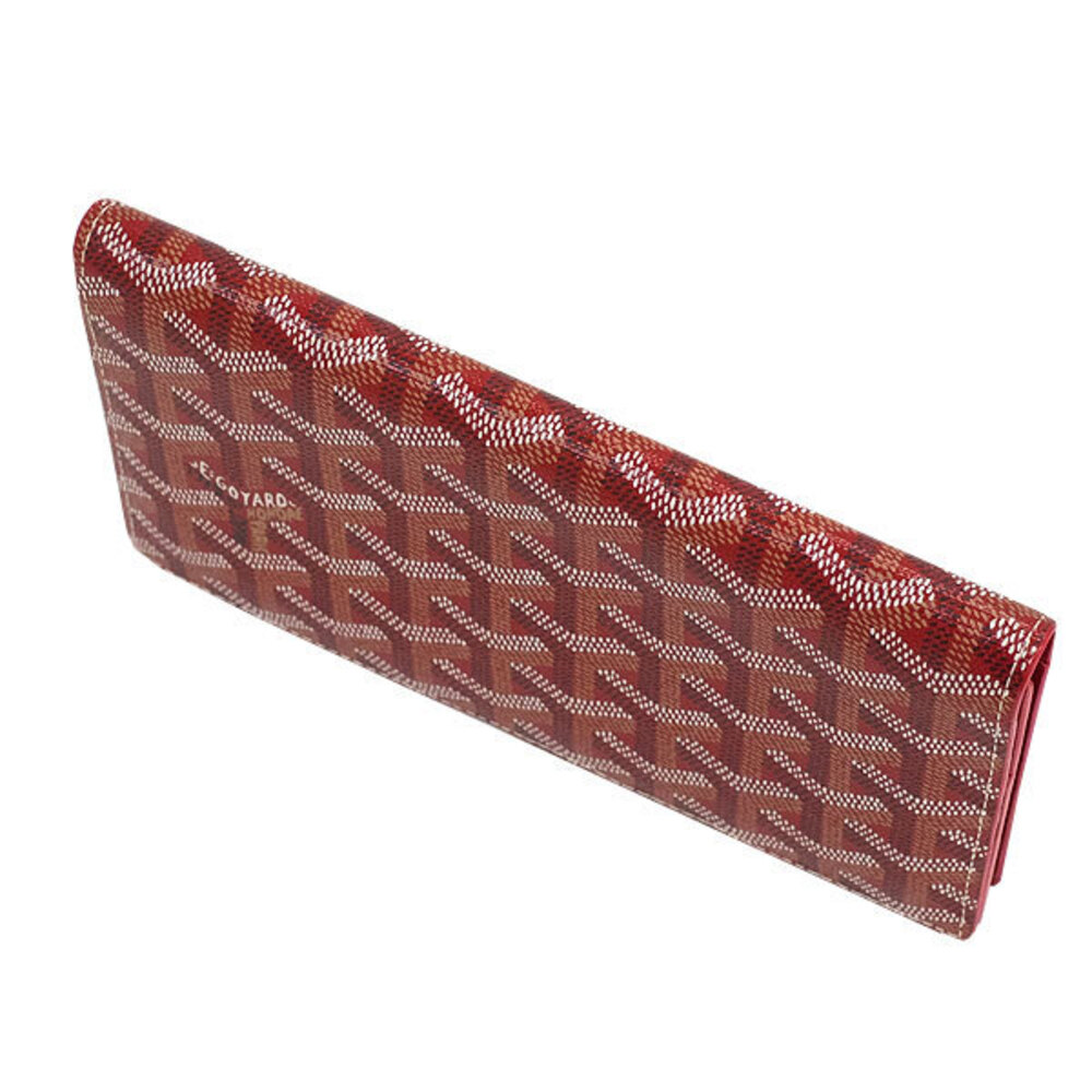 GOYARD Herringbone Long Wallet Leather Red - Picture 4 of 9